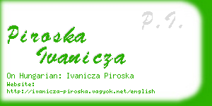 piroska ivanicza business card